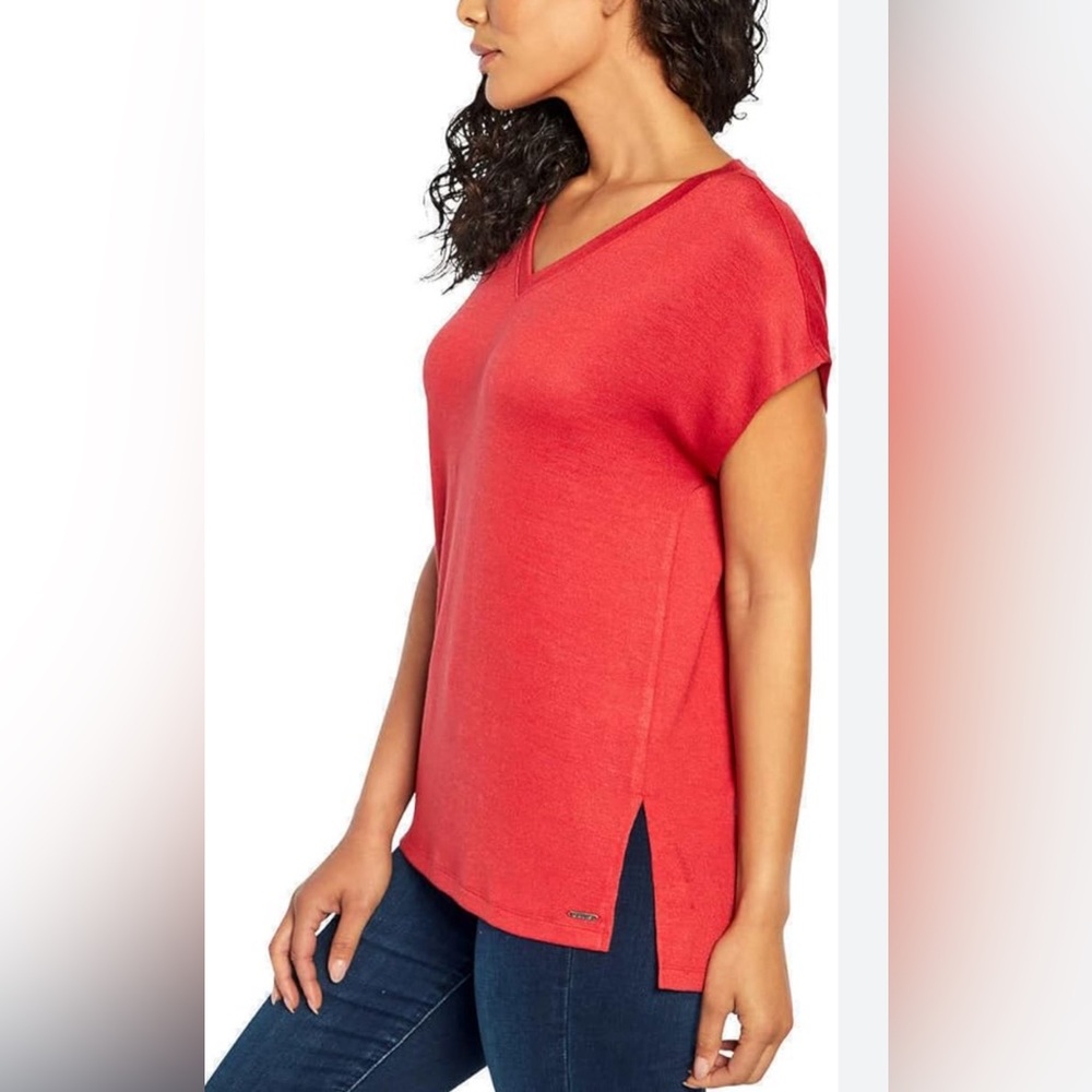 Orvis Women's Short Sleeve V-Neck Tunic Knit Top